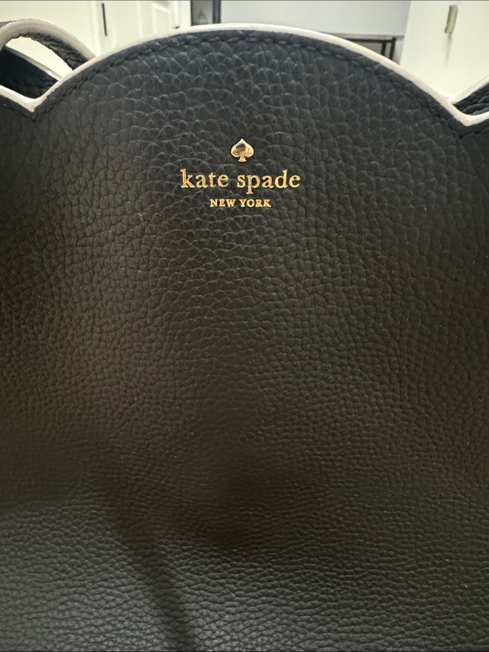 kate spade Black Scalloped-trimmed Pebbled Leather Tote - Picture 11 of 11
